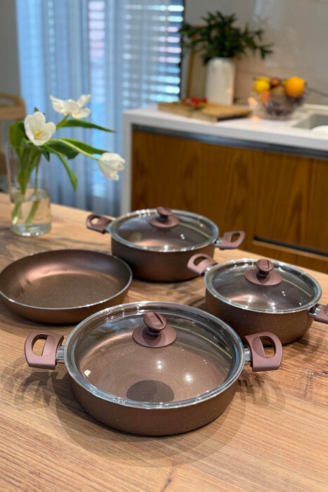 7 PIECES SET CASSEROLES+ PANS PURPLE/LEJLA - 6