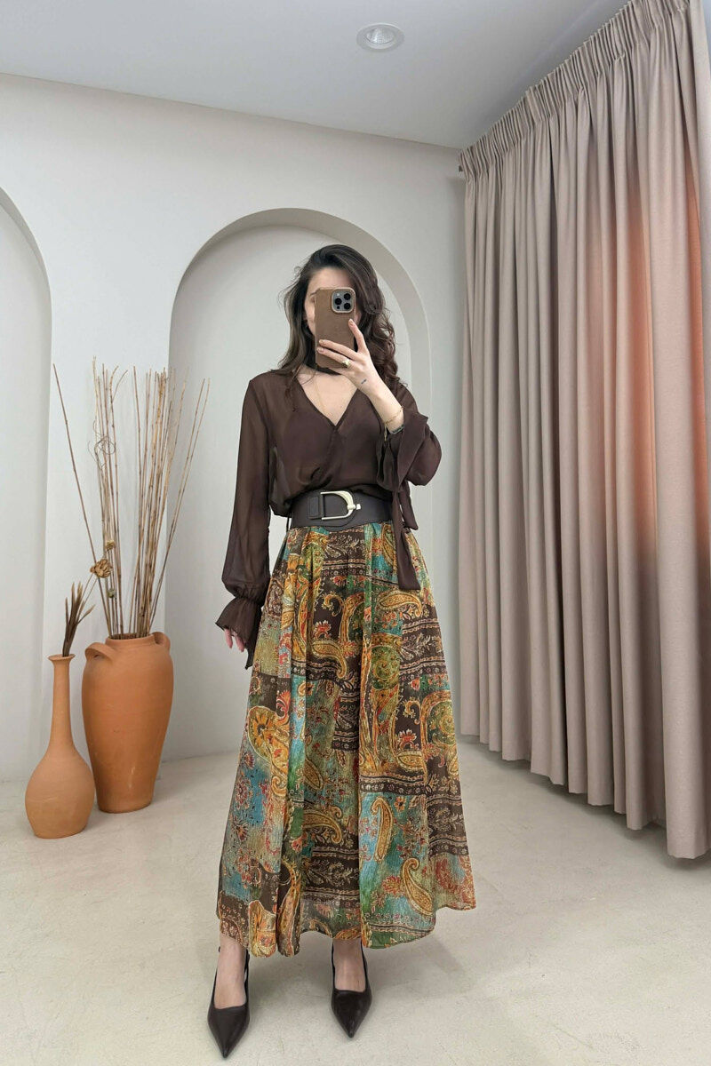 ABSTRACT DESIGN BELT DETAIL WOMAN SKIRT MULTIPLE/SHNGJ - 4