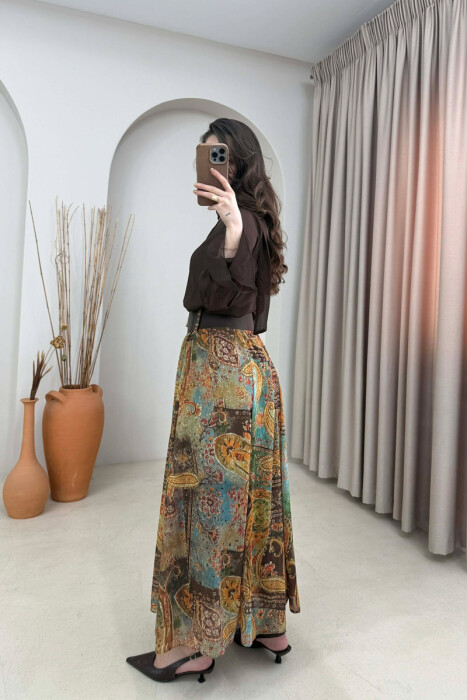 ABSTRACT DESIGN BELT DETAIL WOMAN SKIRT MULTIPLE/SHNGJ - 6