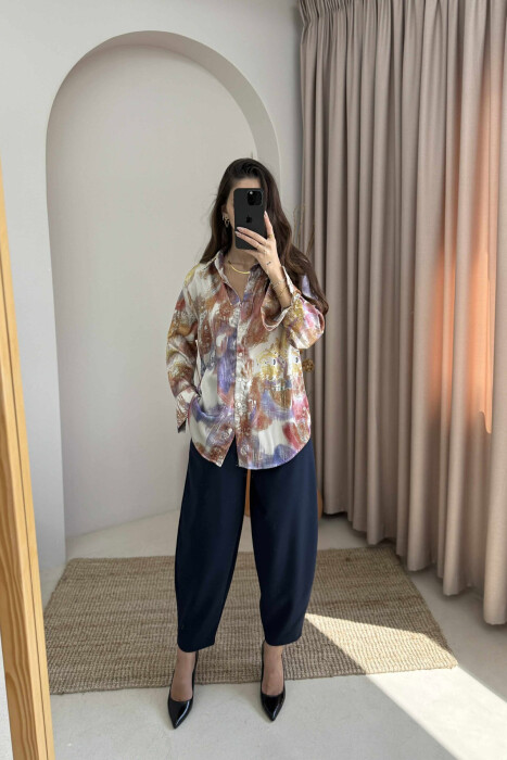 KËMISHË SHUMËNGJYRËSHE ME DIZAJNE ABSTRAKTE PËR FEMRA - KLAUDIO FASHION