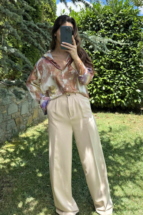 ABSTRACT DESIGN LONG SLEEVES WOMEN SHIRT MULTIPLE/SHNGJ - 7