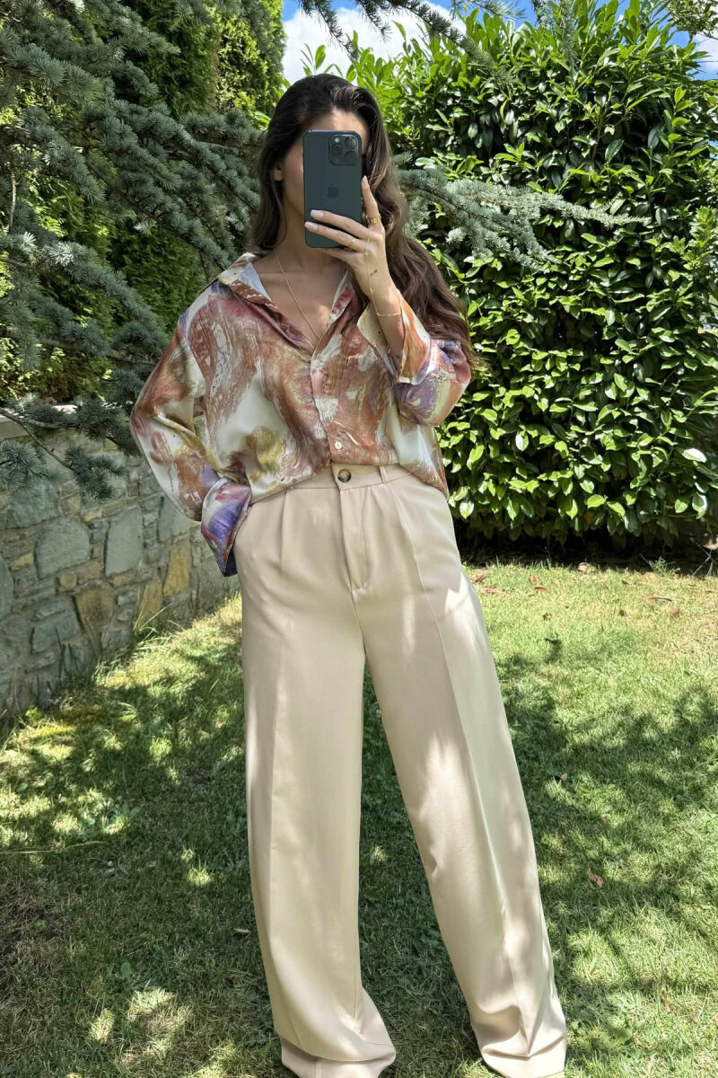 ABSTRACT DESIGN LONG SLEEVES WOMEN SHIRT MULTIPLE/SHNGJ - 7