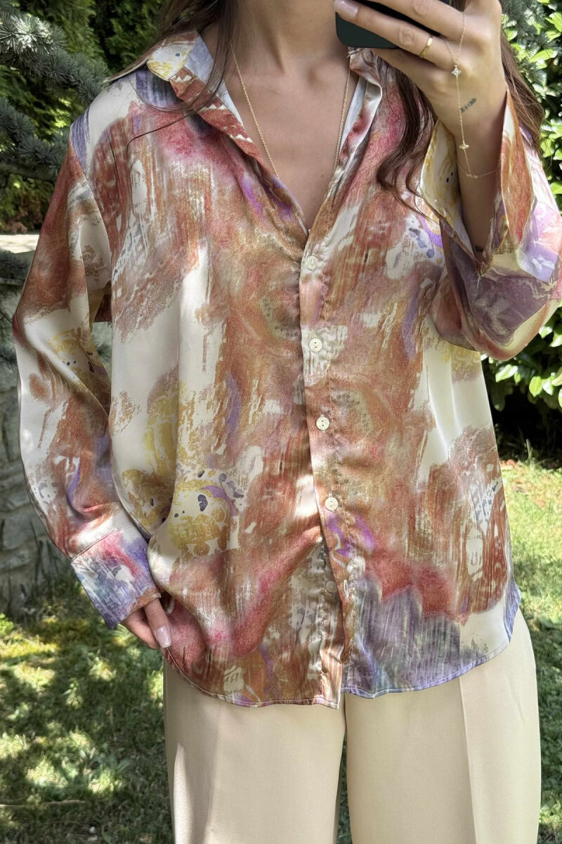 ABSTRACT DESIGN LONG SLEEVES WOMEN SHIRT MULTIPLE/SHNGJ - 8