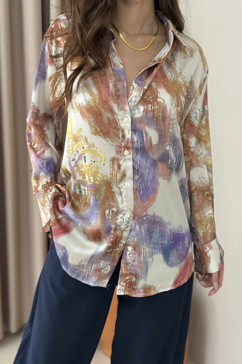 ABSTRACT DESIGN LONG SLEEVES WOMEN SHIRT MULTIPLE/SHNGJ - 3