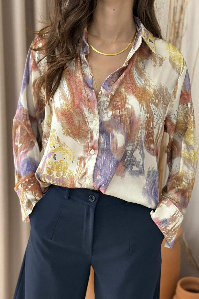 ABSTRACT DESIGN LONG SLEEVES WOMEN SHIRT MULTIPLE/SHNGJ - 4