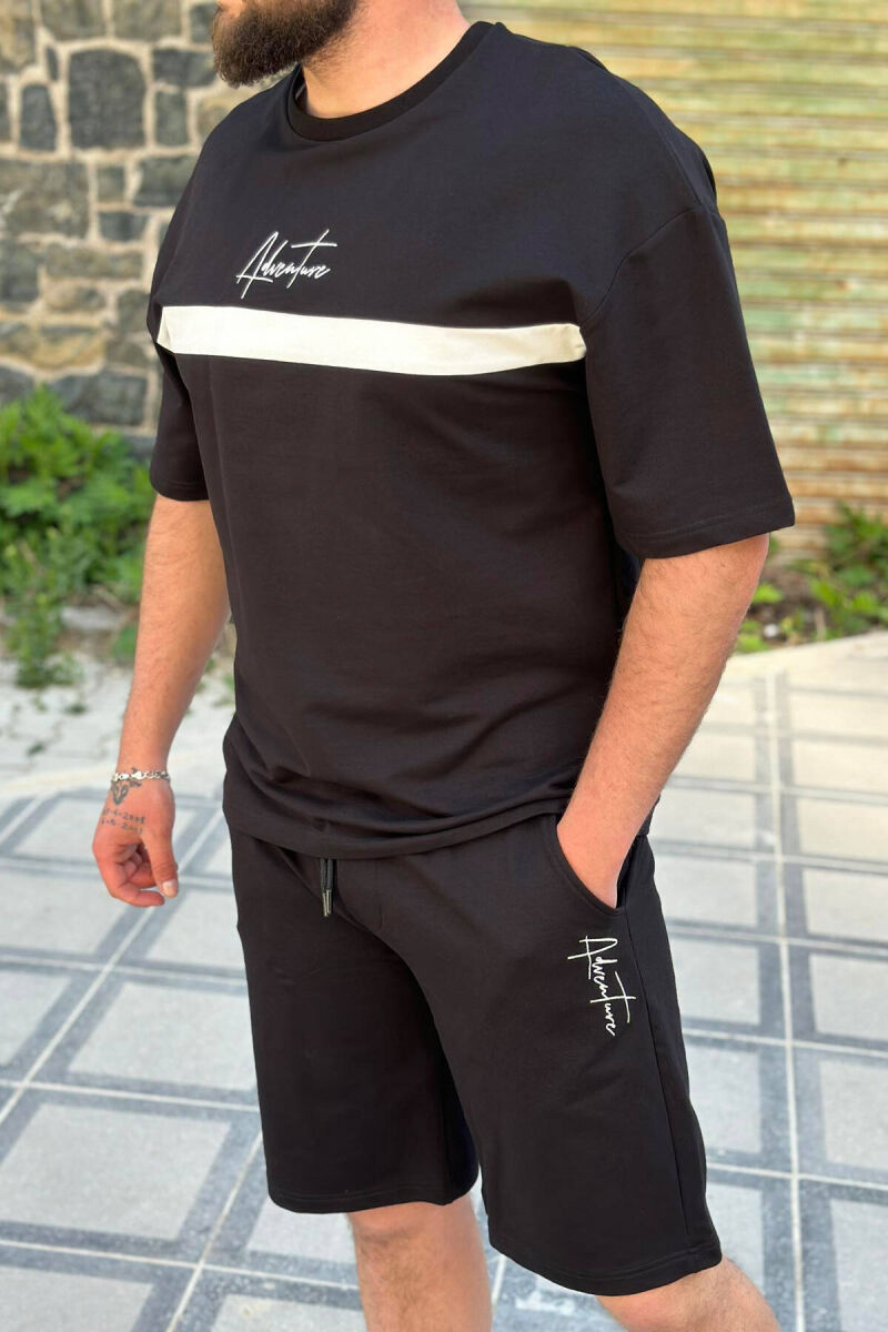 ADVENTURE COTTON MEN SWEATSUIT SET BLACK/ E ZEZE - 2