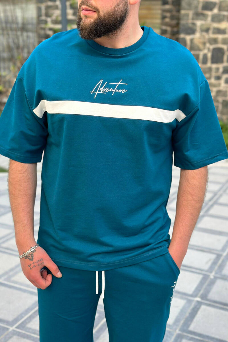 ADVENTURE COTTON MEN SWEATSUIT SET BLUE STONE/GK - 3