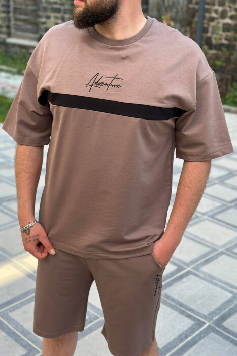 ADVENTURE COTTON MEN SWEATSUIT SET BROWN/KAFE - 4