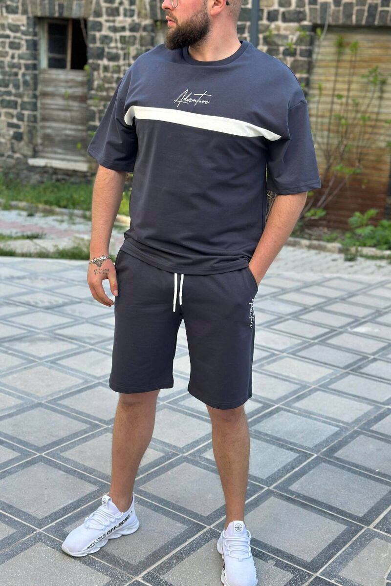 ADVENTURE COTTON MEN SWEATSUIT SET DARK GREY/GEE - 1