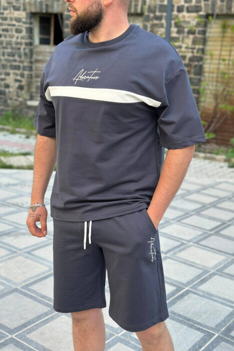 ADVENTURE COTTON MEN SWEATSUIT SET DARK GREY/GEE - 2