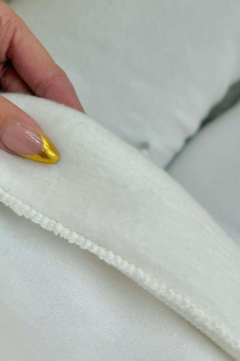 ALO CROPPED SWEATSHIRT+SWEATPANTS FLUFFY WOMEN SET WHITE-E BARDHE - 5