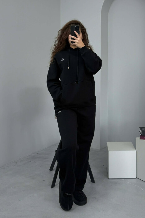 KOSTUM ALO ME PUSH HOODIE+TUTA PËR FEMRA NË NGJYRË TË ZEZË 