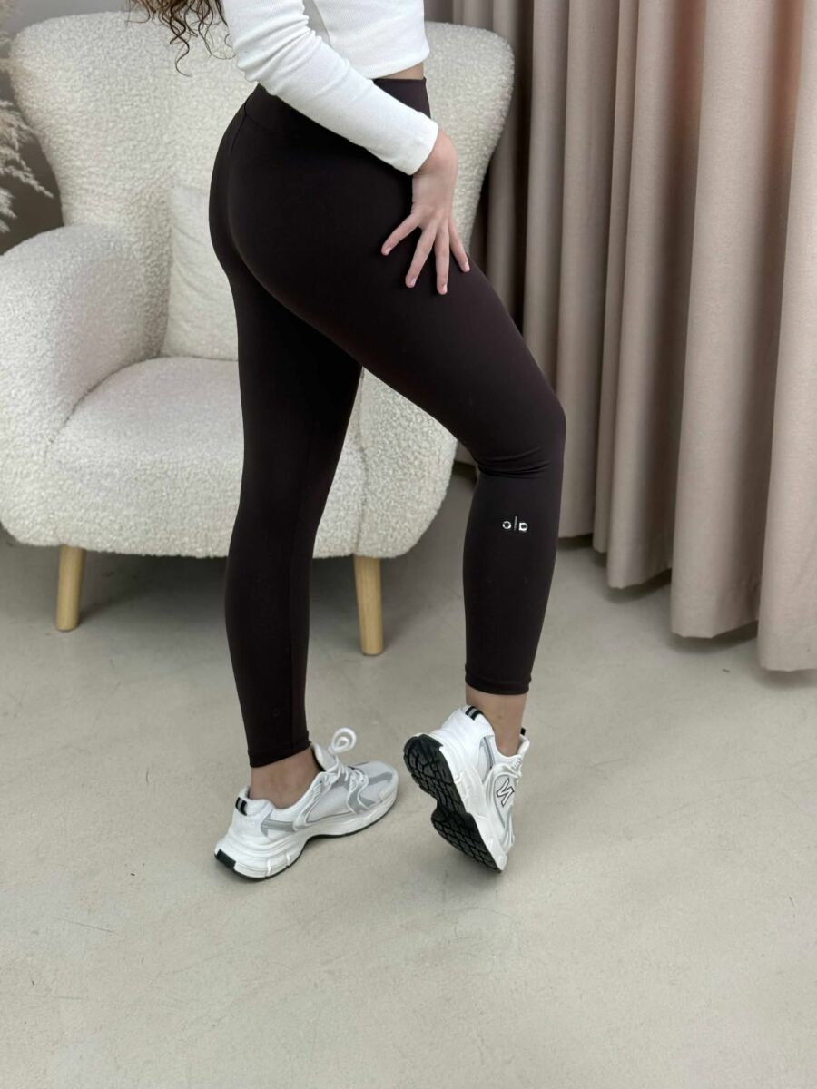 ALO WRITTING SIMPLE WOMEN LEGGINGS DARK BROWN/KAE - 6