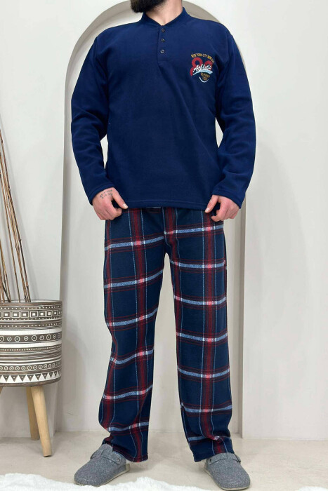 ATHLETIC WARM MEN PYJAMAS DARK BLUE/BEE - KLAUDIO FASHION