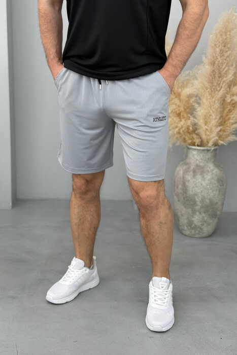 ATHLETIC WRITTING ONE COLOR MEN SHORT SWEATPANTS GREY/GRI 