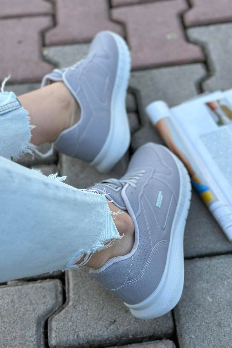 ATLETE LËKURË ME LIDHËSE PËR FEMRA NË NGJYRËN GRI - 3