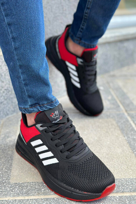 LACING PLATFORM MEN SNEAKERS BLACK-RED/ZEKU - 2