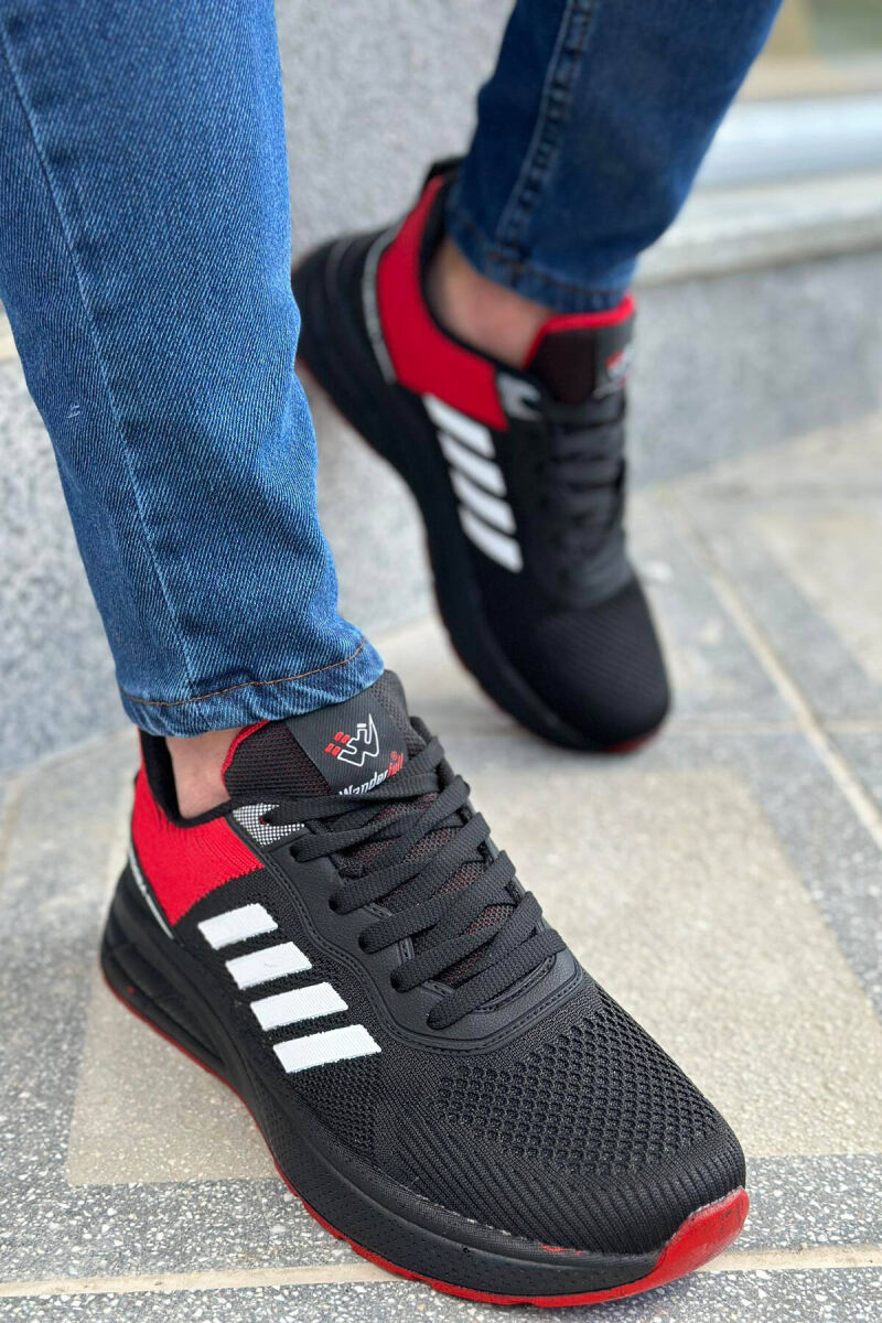 LACING PLATFORM MEN SNEAKERS BLACK-RED/ZEKU - 2