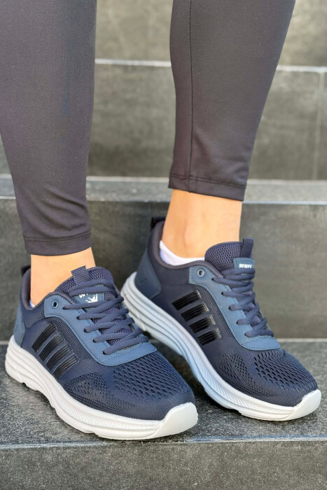 ATLETE ME PLATFORME TE THJESHTE PER FEMRA NE NGJYRE BLU + GRI - 1