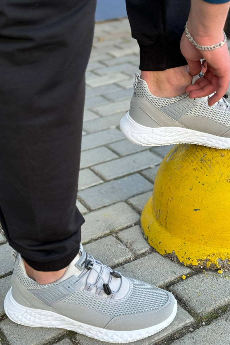 ATLETE TË THJESHTA PËR MESHKUJ NË NGJYRË GRI TË ZBARDHUR - 4