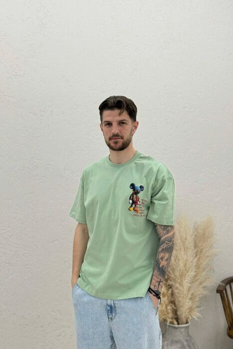 BACK IMAGE DESIGN MEN T-SHIRT MINT/MENTE 