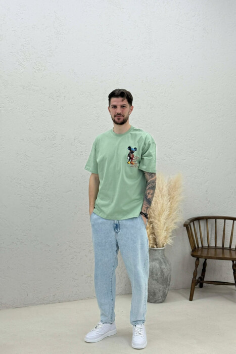 BACK IMAGE DESIGN MEN T-SHIRT MINT/MENTE - 2