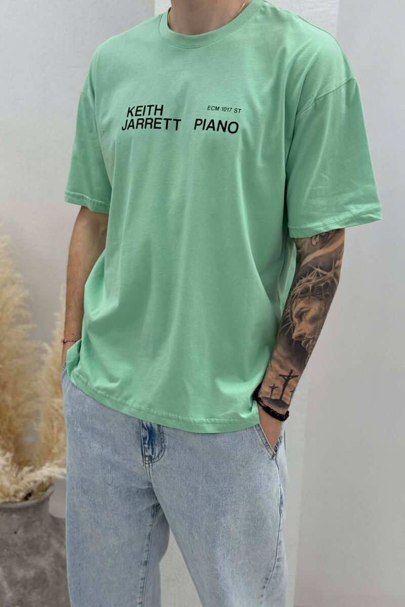 BACK IMAGE & FRONT WRITTINGS MEN T-SHIRT MINT/MENTE - 3