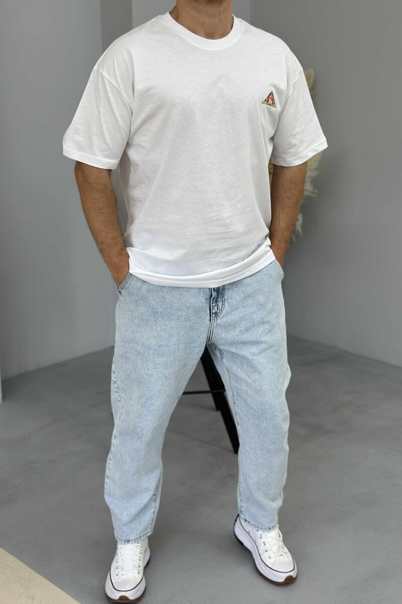 BACK IMAGE ROUND NECK MEN T-SHIRT WHITE-E BARDHE - 1