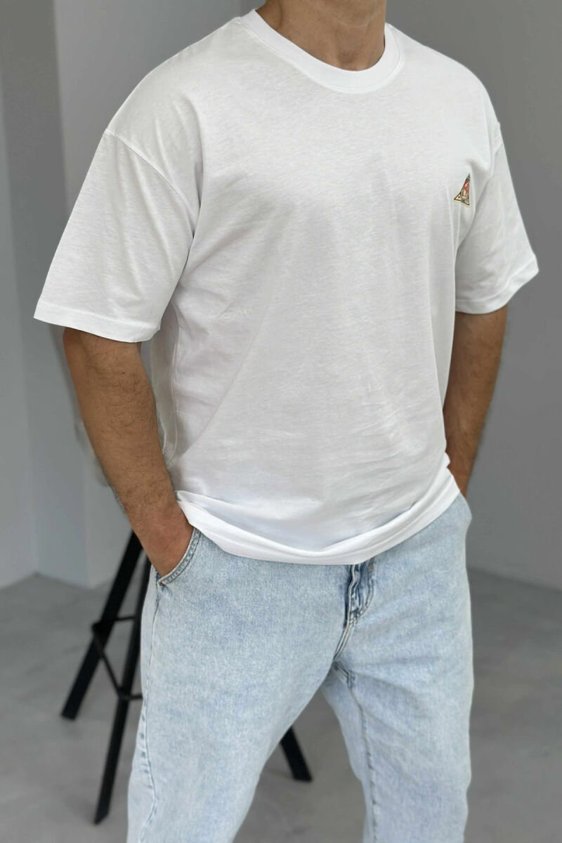 BACK IMAGE ROUND NECK MEN T-SHIRT WHITE-E BARDHE - 2