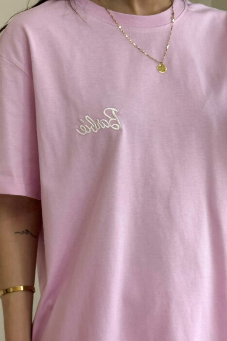 BARBIE WRITTING SIMPLE WOMEN T-SHIRT PINK/ROZE - 4