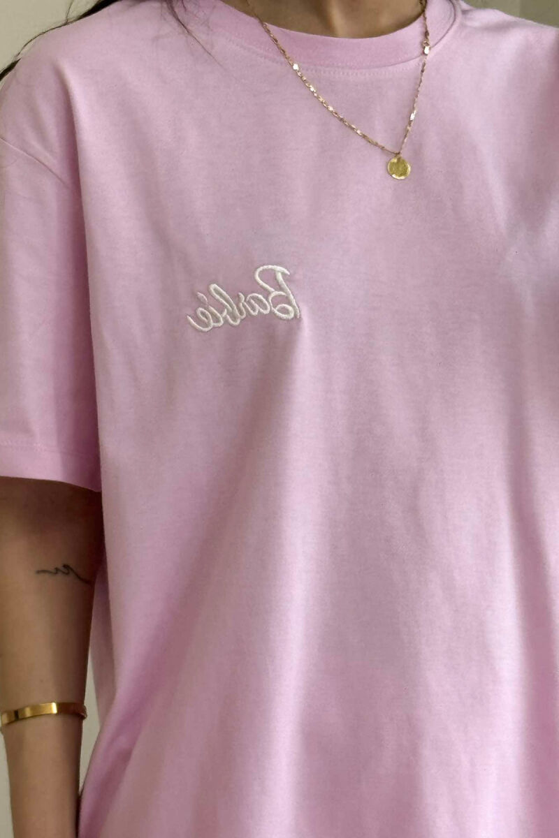 BARBIE WRITTING SIMPLE WOMEN T-SHIRT PINK/ROZE - 4