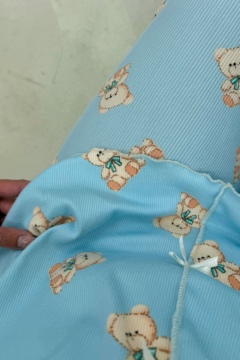 BEAR DESIGN BOW DETAIL WOMEN PYJAMAS LIGHTBLUE/BZ - 6
