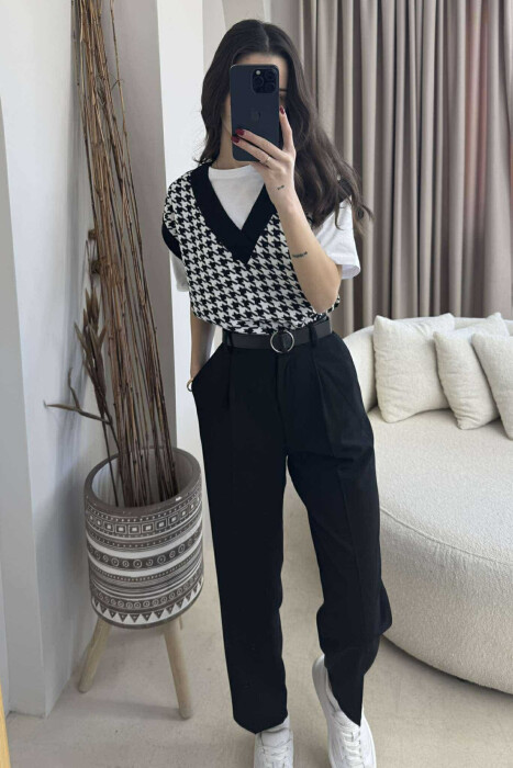 BELT COTTON WOMAN TROUSERS BLACK/ E ZEZE - 2