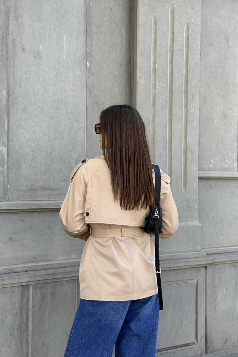 BELT DETAIL BUTTONS ONE COLOR WOMEN JACKET BEIGE/BEZHE - 5