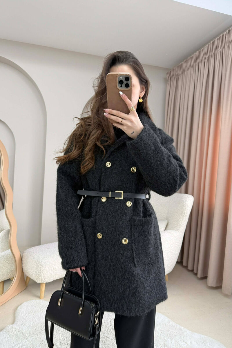 BELT DETAIL MEDIUM WOMAN JACKET BLACK/ E ZEZE - 1