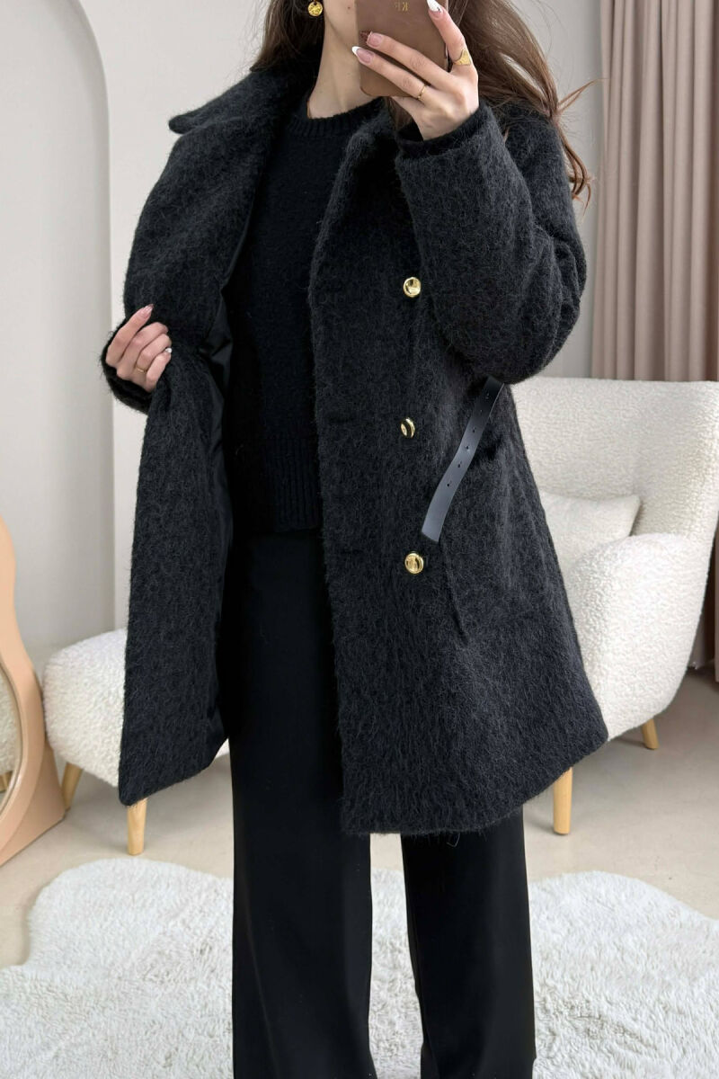 BELT DETAIL MEDIUM WOMAN JACKET BLACK/ E ZEZE - 2