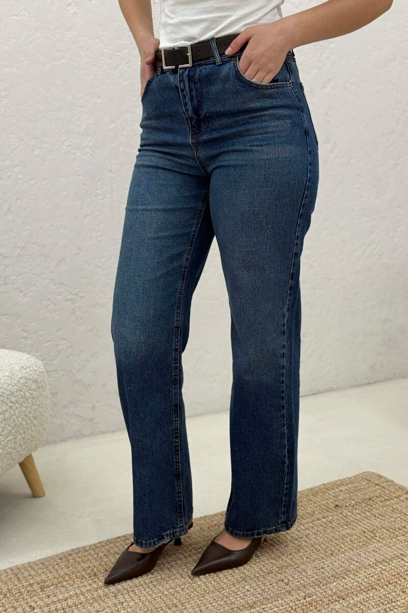 BELT DETAIL ONE COLOR WOMAN JEANS BLUE/BLU - 2