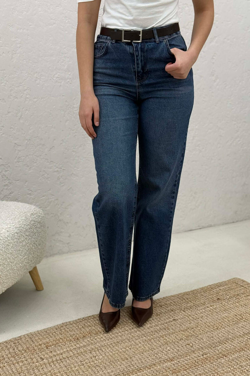 BELT DETAIL ONE COLOR WOMAN JEANS BLUE/BLU - 4