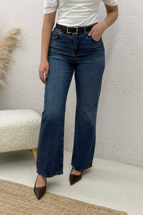 BELT DETAIL ONE COLOR WOMAN JEANS BLUE/BLU - 5