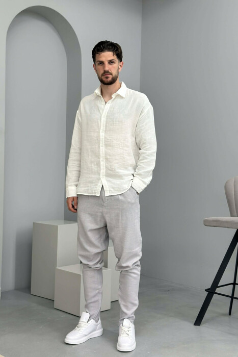 PANTALLONA ME RRIP PER MEHSKUJ NE NGJYRE GRI - KLAUDIO FASHION