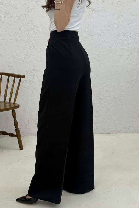BELT DETAIL WIDE LEG WOMAN TROUSERS BLACK/ E ZEZE - 2