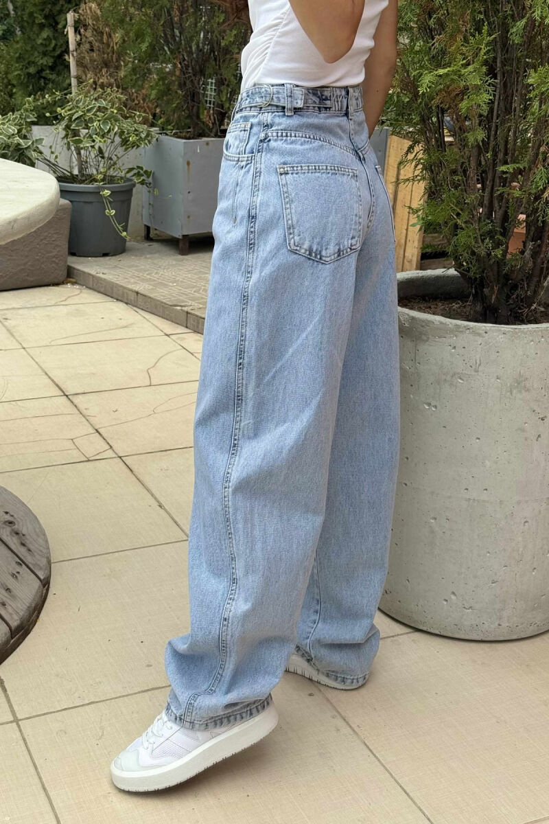 BELT DETAILS BAGGY WOMEN JEANS BABY BLUE/BLU BY - 5