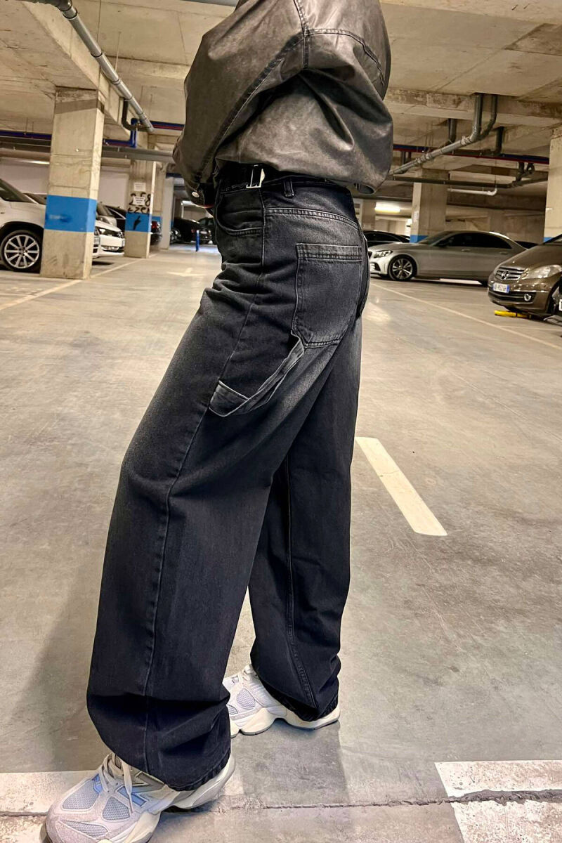 BELTS DETAIL WOMEN JEANS DARK GREY/GEE - 9