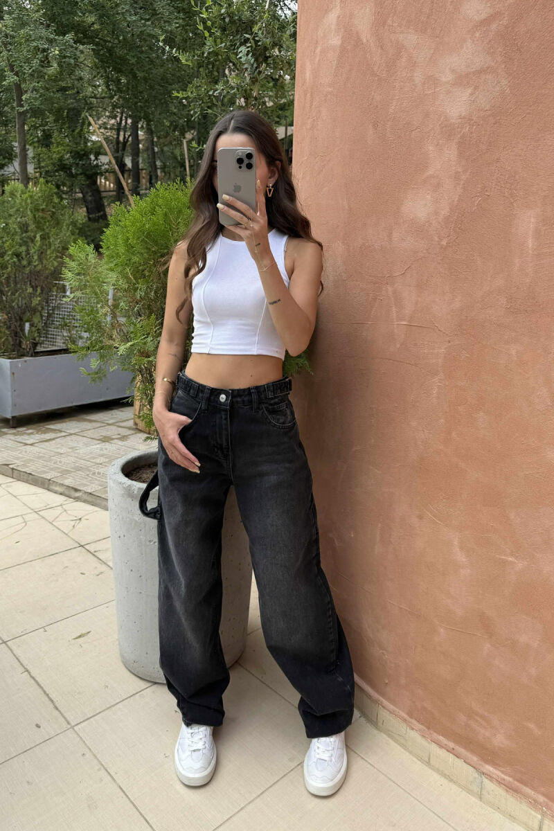 BELTS DETAIL WOMEN JEANS DARK GREY/GEE - 2