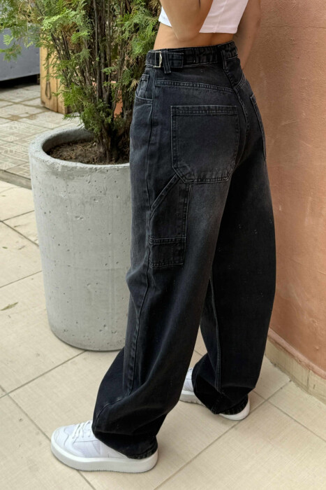 BELTS DETAIL WOMEN JEANS DARK GREY/GEE - 5