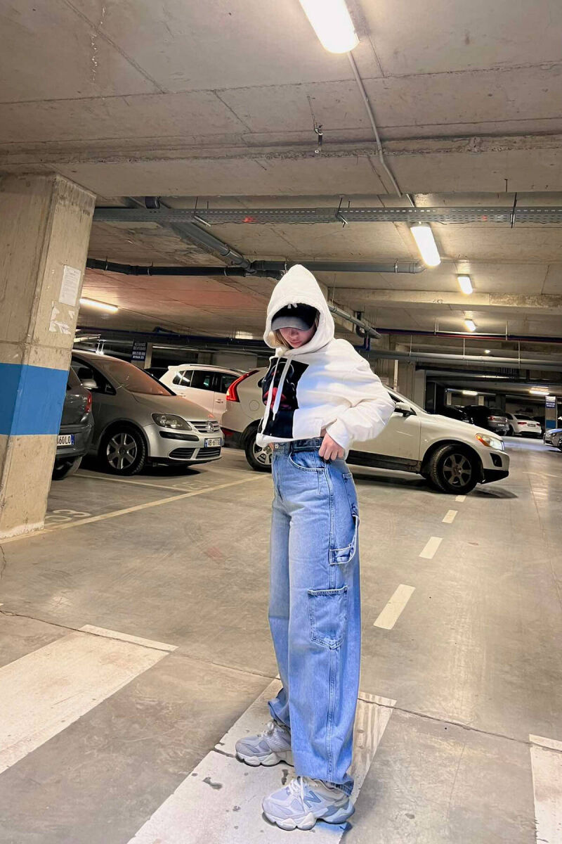 BELT DETAILS BAGGY WOMEN JEANS LIGHTBLUE/BZ - 2