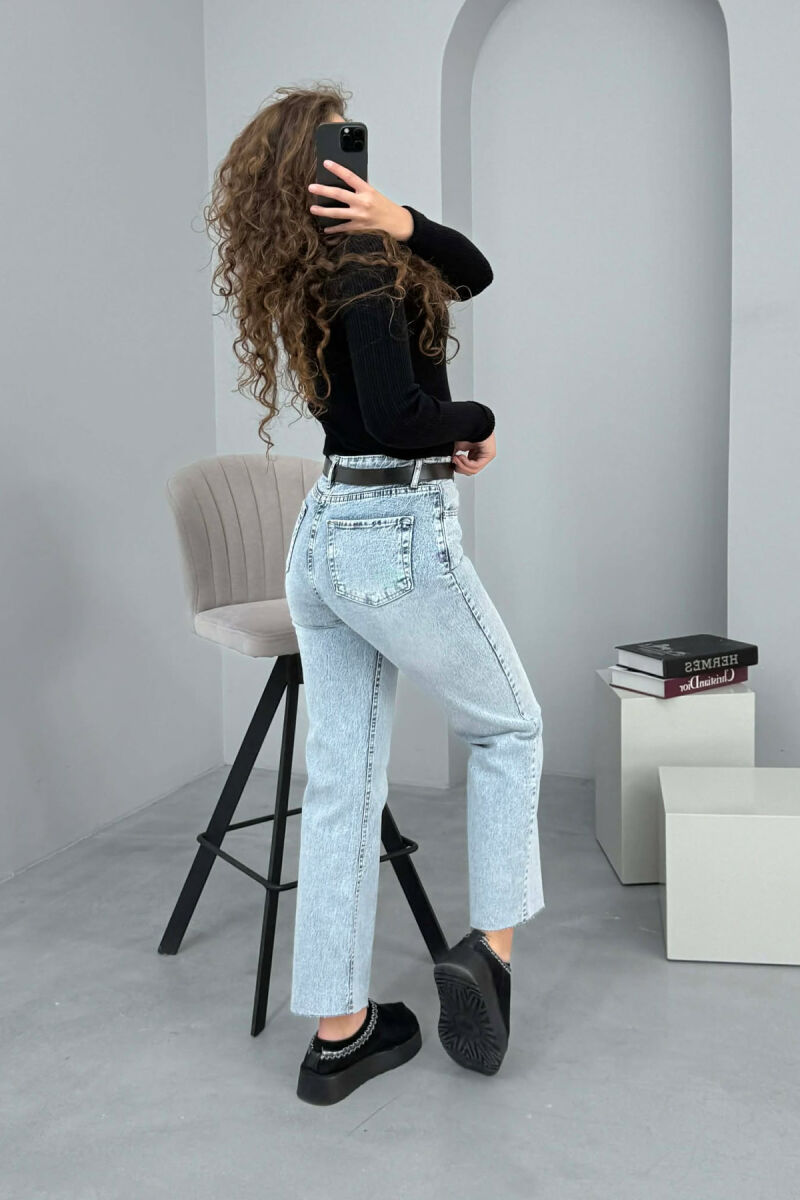 BELTED ONE COLOR STRAIGHT WOMEN JEANS BEAUBLUE/BBL - 3