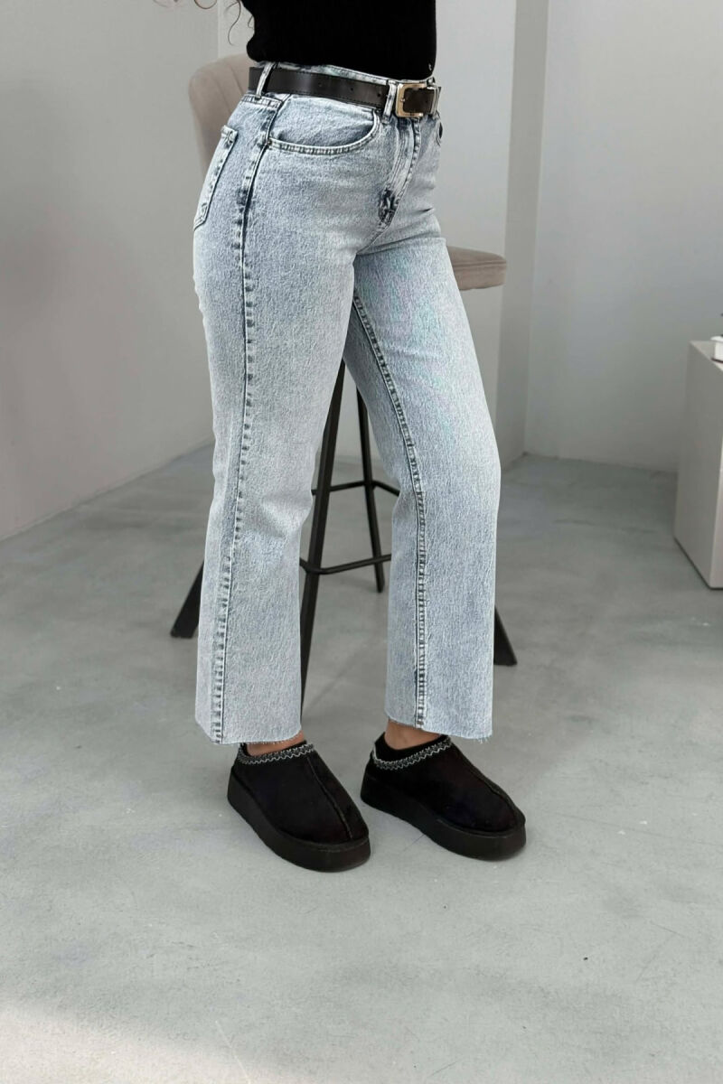 BELTED ONE COLOR STRAIGHT WOMEN JEANS BEAUBLUE/BBL - 4