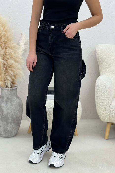 BELTS DETAIL WOMEN JEANS BLACK/ E ZEZE - 3