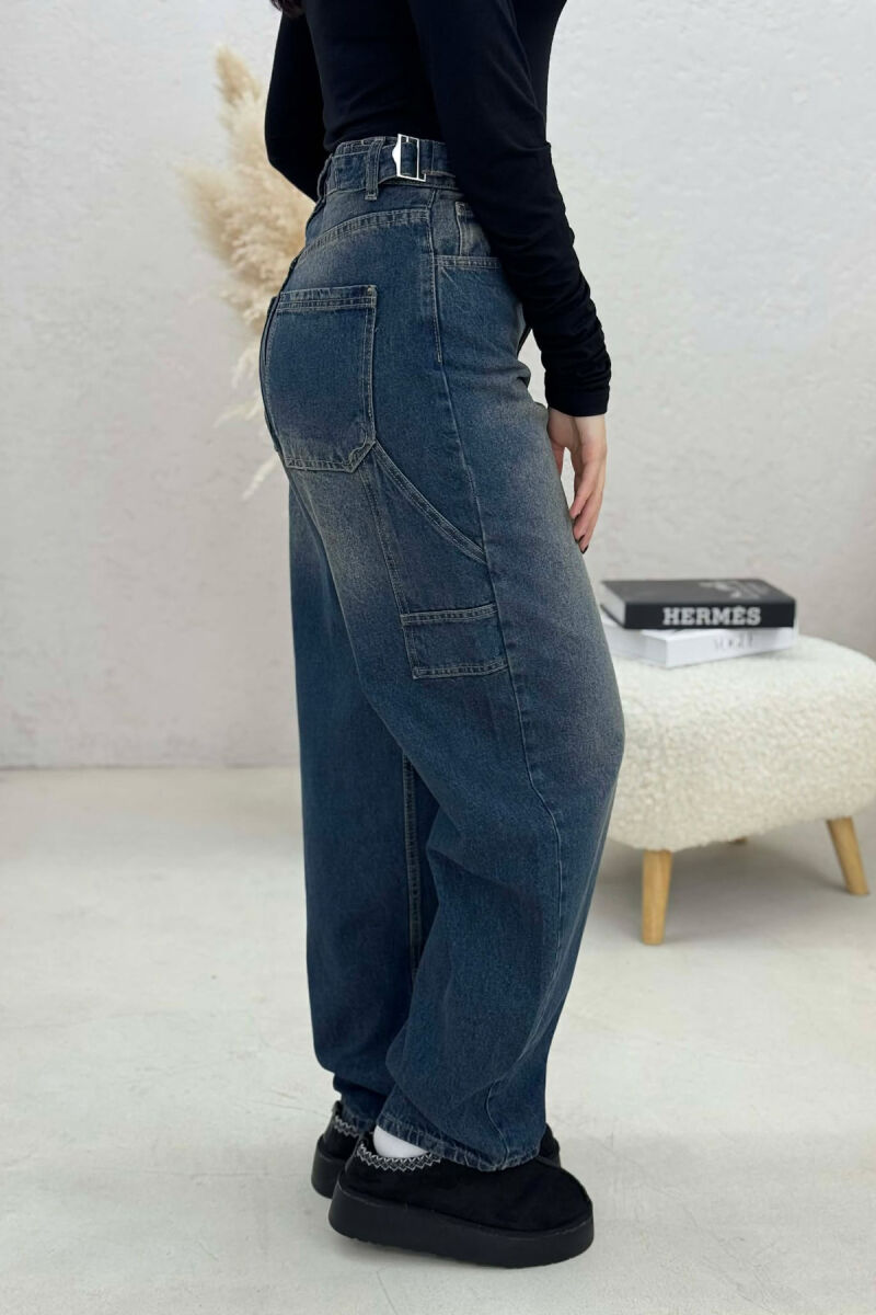 BELTS DETAIL WOMEN JEANS STEELBLUE/BLU CELIKU - 3